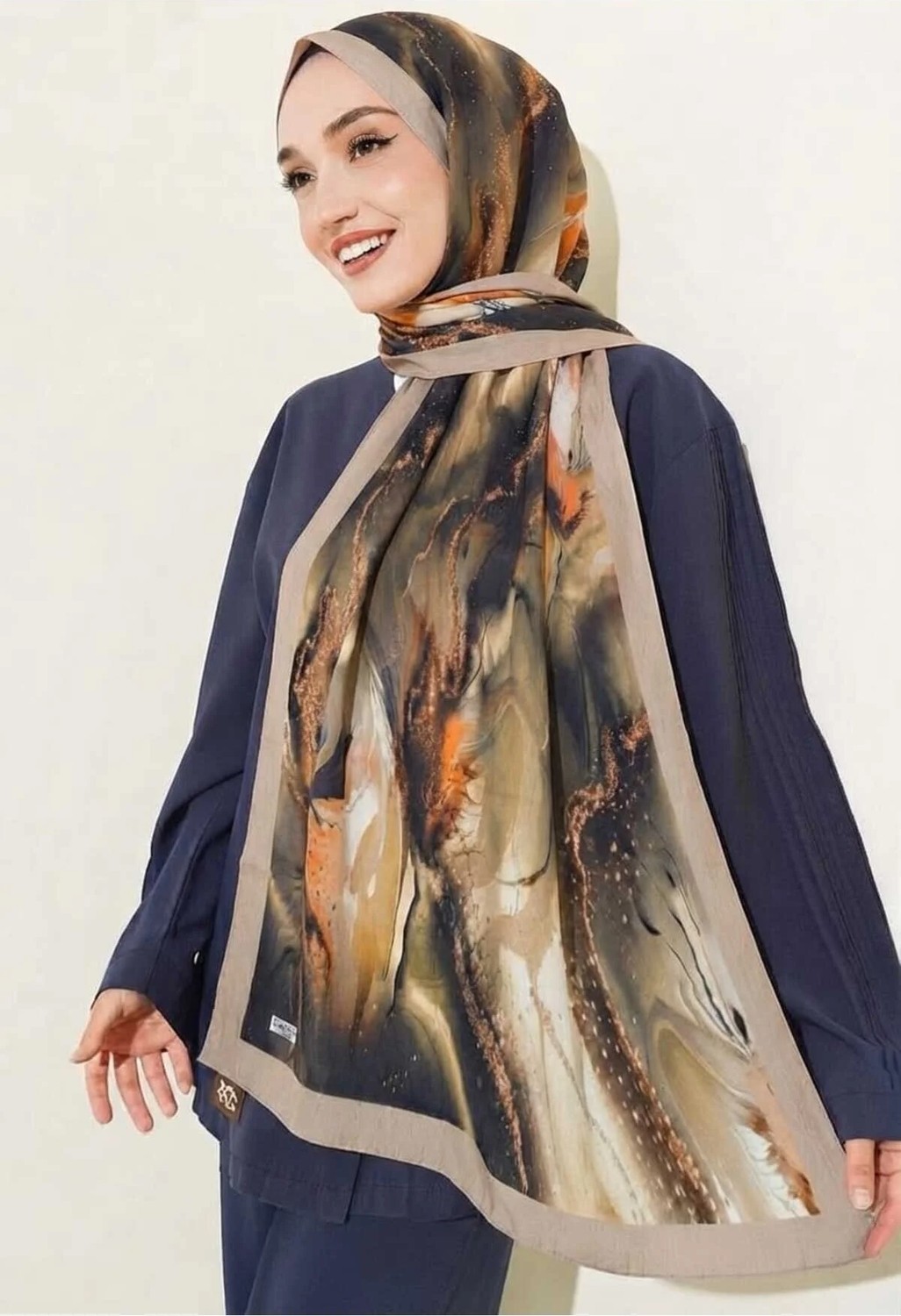 Flora Tekstil Desenli Bambu Kraş Şal