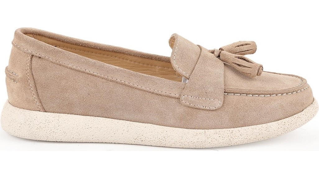 Libero L076.5604-1 Hakiki Süet Deri Püsküllü Esnek Düz Eva Taban Kadın Comfort Loafer Babet görsel 6