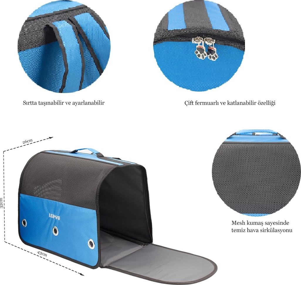 Die Grup Lepus Kedi ve Köpek Taşıma Çantası (Cool Backpack) (Kırmızı) görsel 3