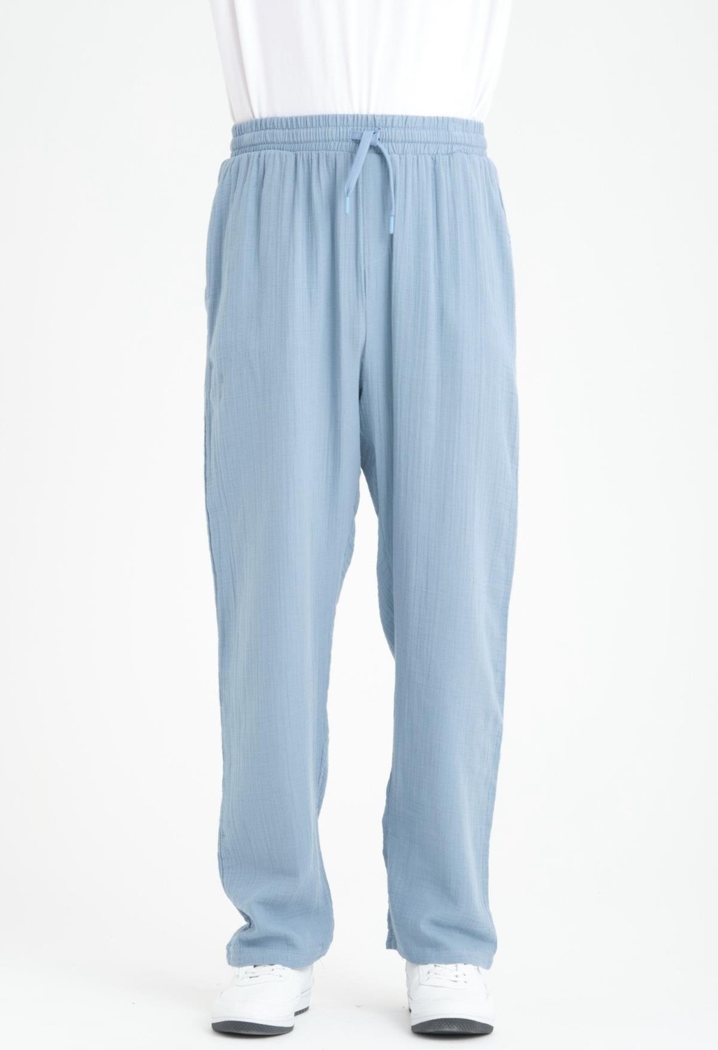Valiberta Hafif ve Rahat Müslin Baggy Erkek Pantolon - Siyah