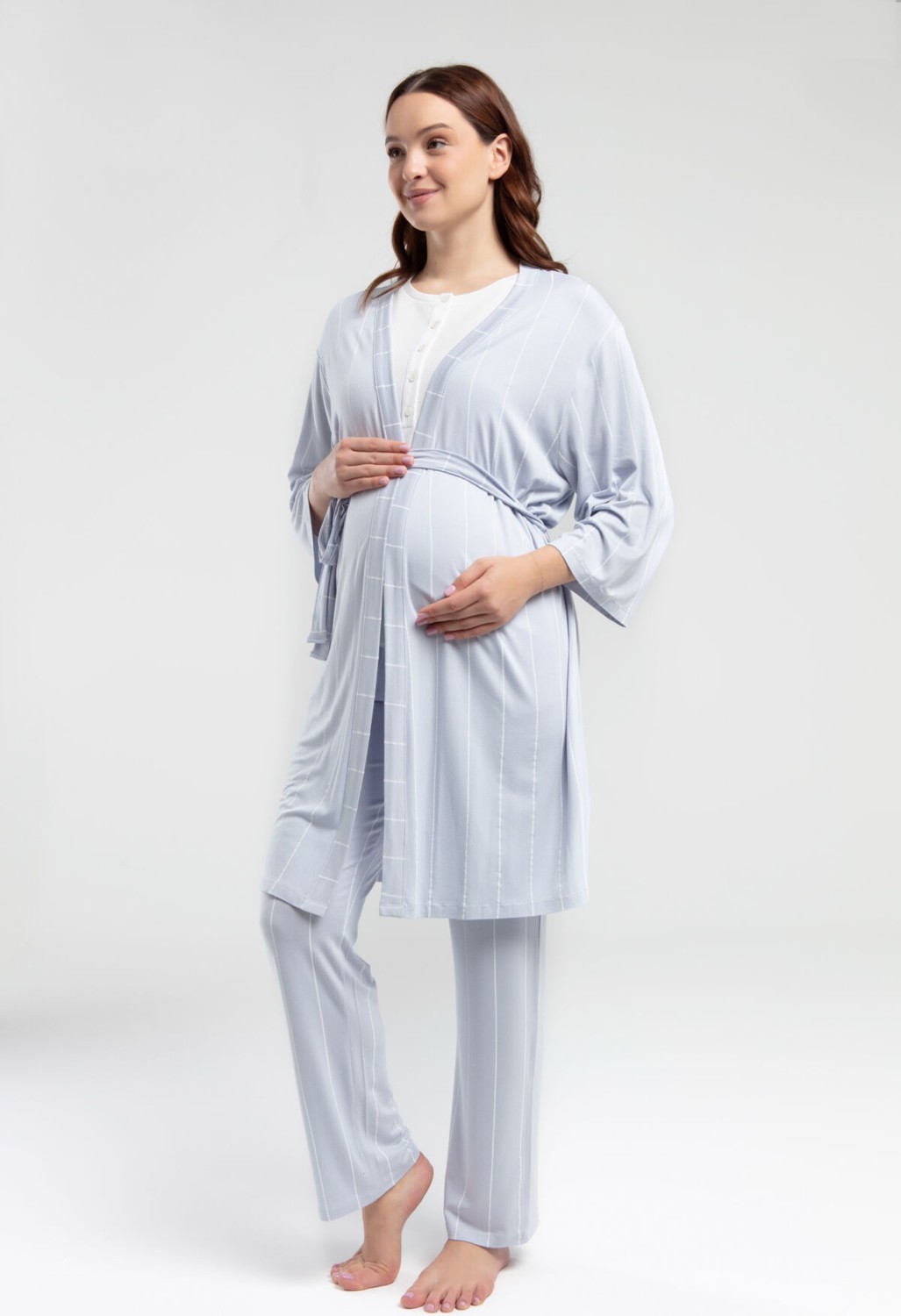 Pierre Cardin Kadın Beyaz 3Lü Pijama Takımı PC8977-S-V1 görsel 4