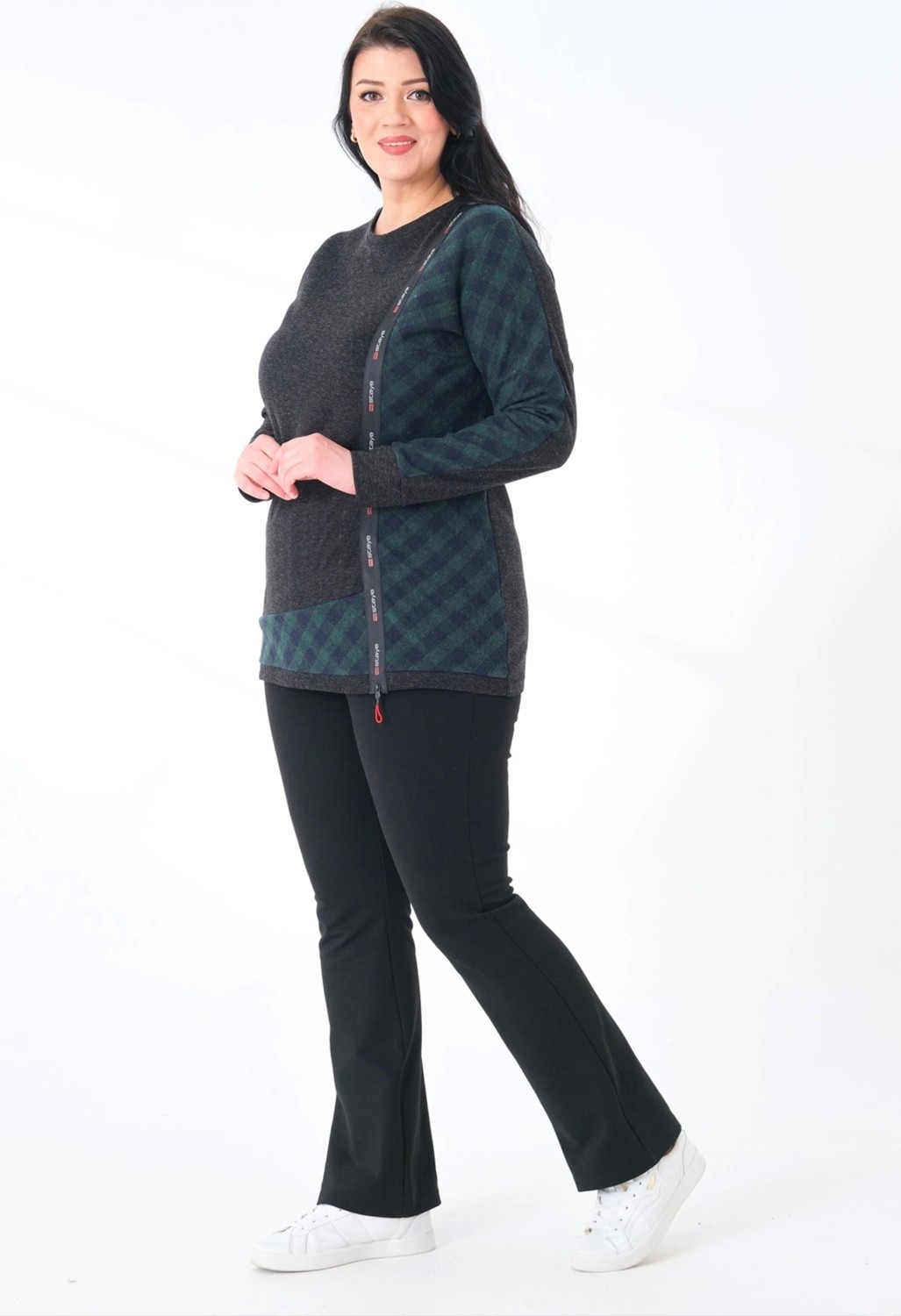 Lady Majestic Kadın Büyük Beden Sweatshirt görsel 5