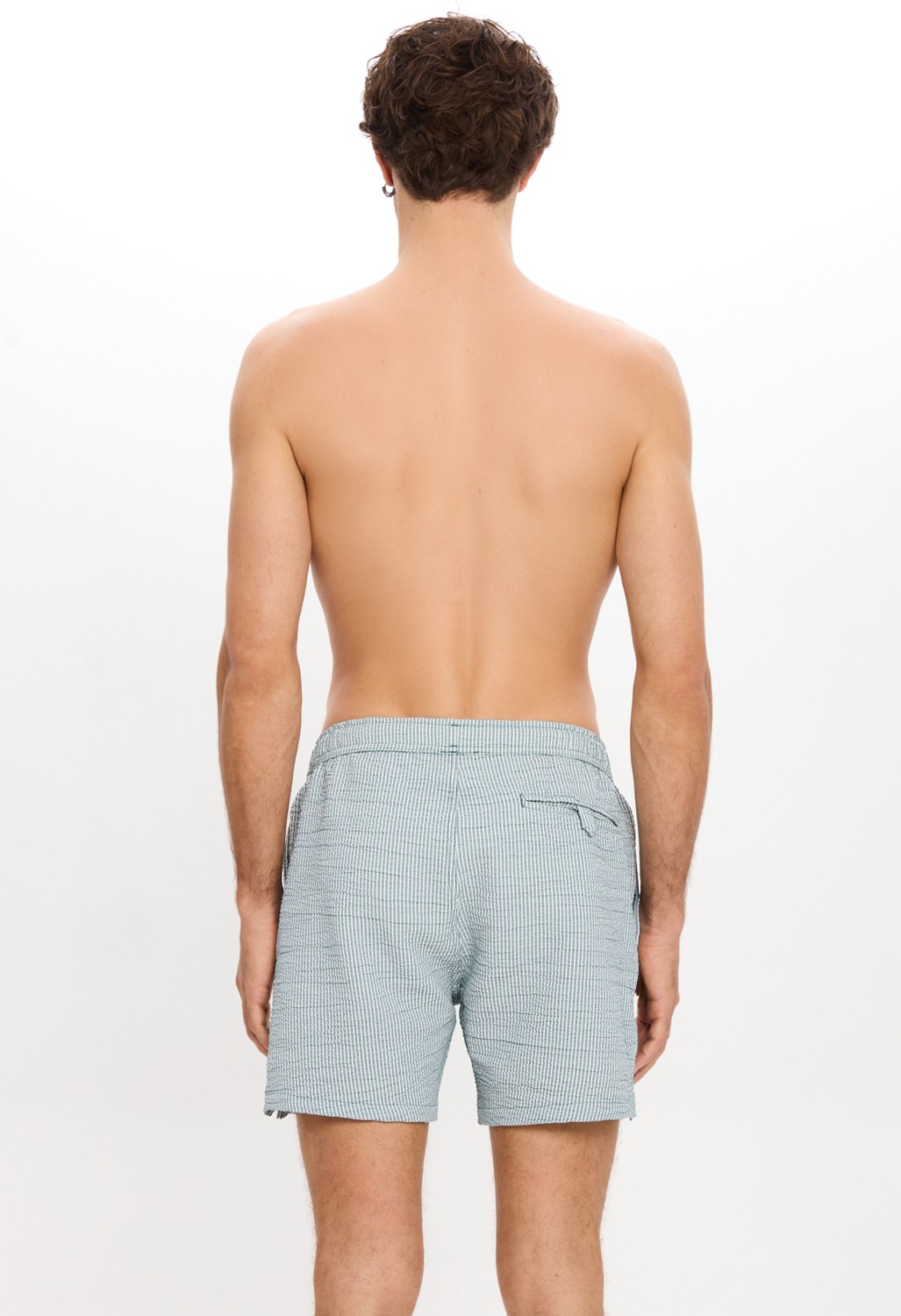 Too Salty Swimwear Erkek Gofre Kumaş Çizgili Deniz Şortu Cepli Fileli Astarlı Hızlı Kuruyan Su Itici Orta Boy 25SM112ST görsel 8