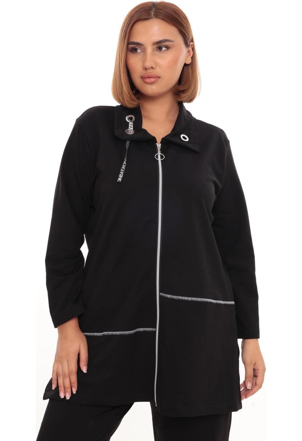 Lady Majestic Büyük Beden Hırka Sweatshirt & Pantolon Ikili Takım Kadın görsel 2