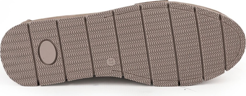 Libero L076.5604-6 Hakiki Süet Deri Gold Metal Tokalı Kalın Tırtıklı Esnek Eva Taban Kadın Comfort Loafer görsel 4