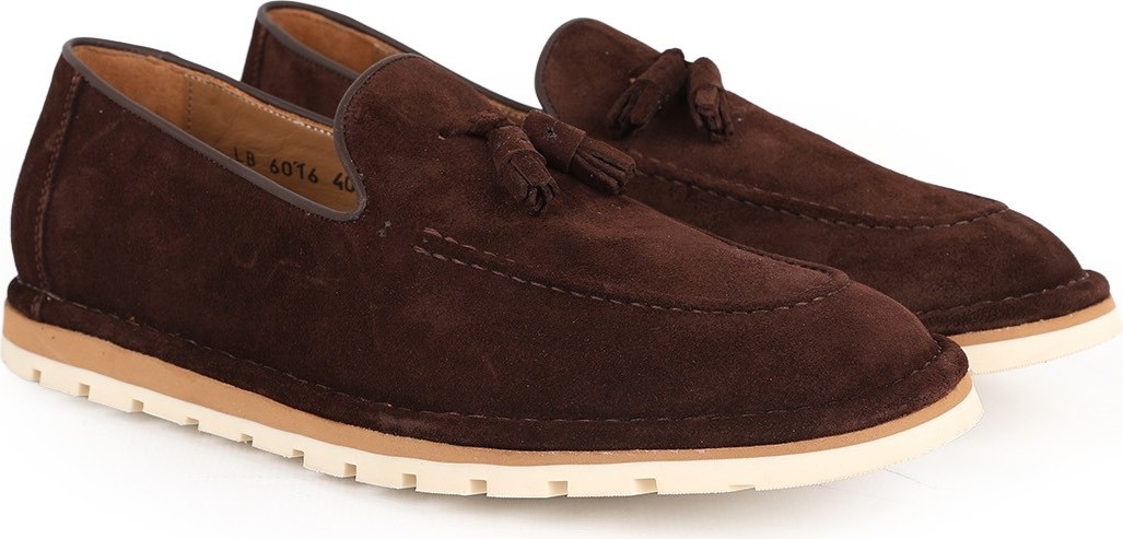 Libero L6016 Hakiki Süet Deri Püskül Aksesuarlı Dişli Taban Erkek Casual Mokasen Loafer görsel 3