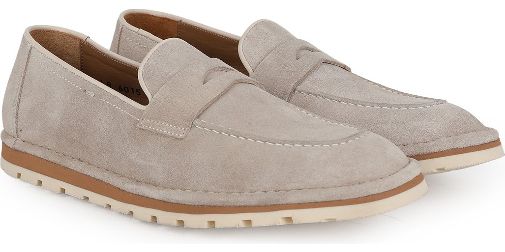 Libero L6015 Gri Hakiki Süet Klasik Bantlı Tırtıklı Termo Taban Erkek Casual Loafer görsel 3