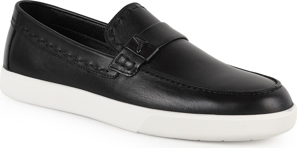 LBR H1128 Hakiki Deri Metal Aksesuarlı Darbe Emici Esnek Taban Erkek Comfort Casual Sneaker Loafer