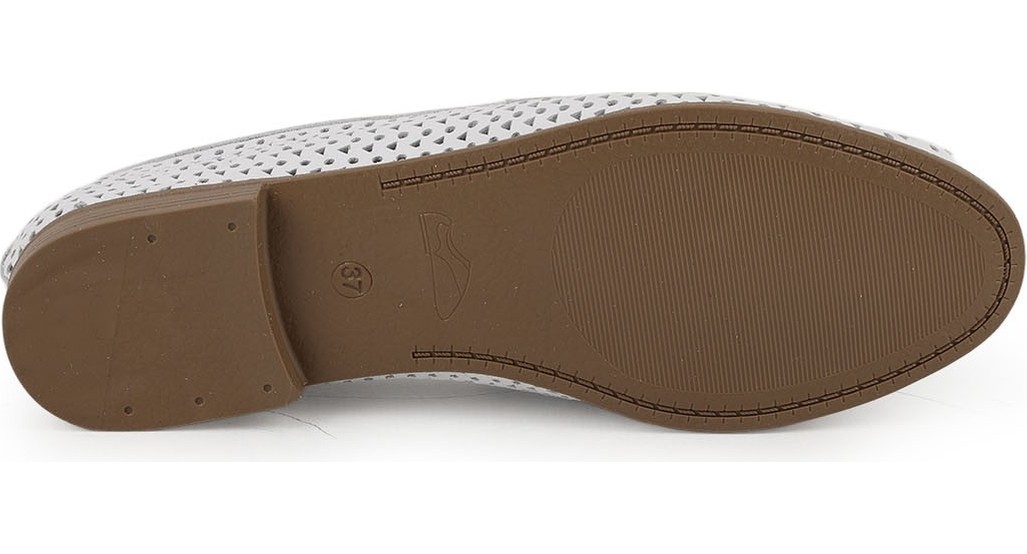 Libero L081.25204 Hakiki Deri Lazer Delikli Püsküllü Esnek Ince Taban Kadın Comfort Loafer Babet görsel 4