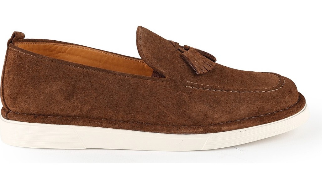 Libero L6041 Hakiki Süet Püskül Detaylı Yastıklamalı Kalın Taban Erkek Casual Comfort Loafer görsel 2