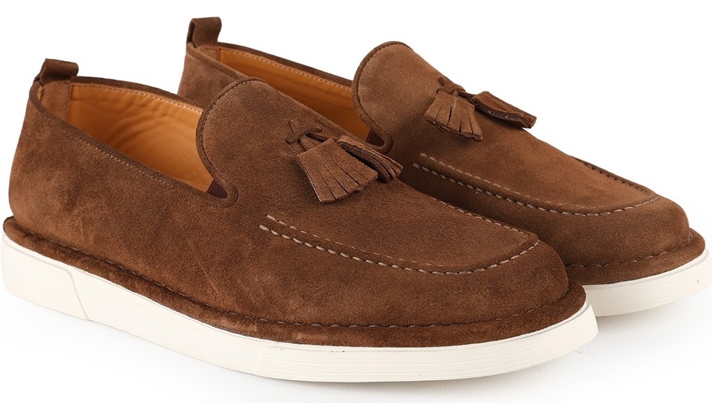 Libero L6041 Hakiki Süet Püskül Detaylı Yastıklamalı Kalın Taban Erkek Casual Comfort Loafer görsel 3