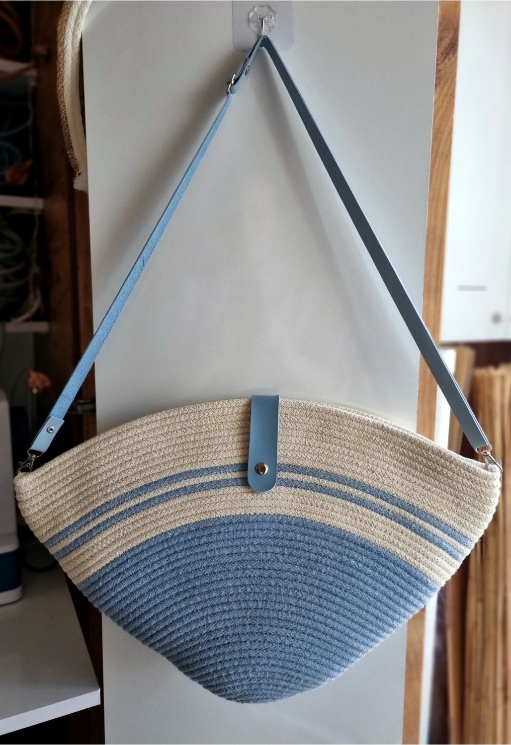 Zuviel Deco El Yapımı Mavi Astarlı Plaj Çantası, Günlük Çanta Mavi / Tek Ebat / Tek Ebat