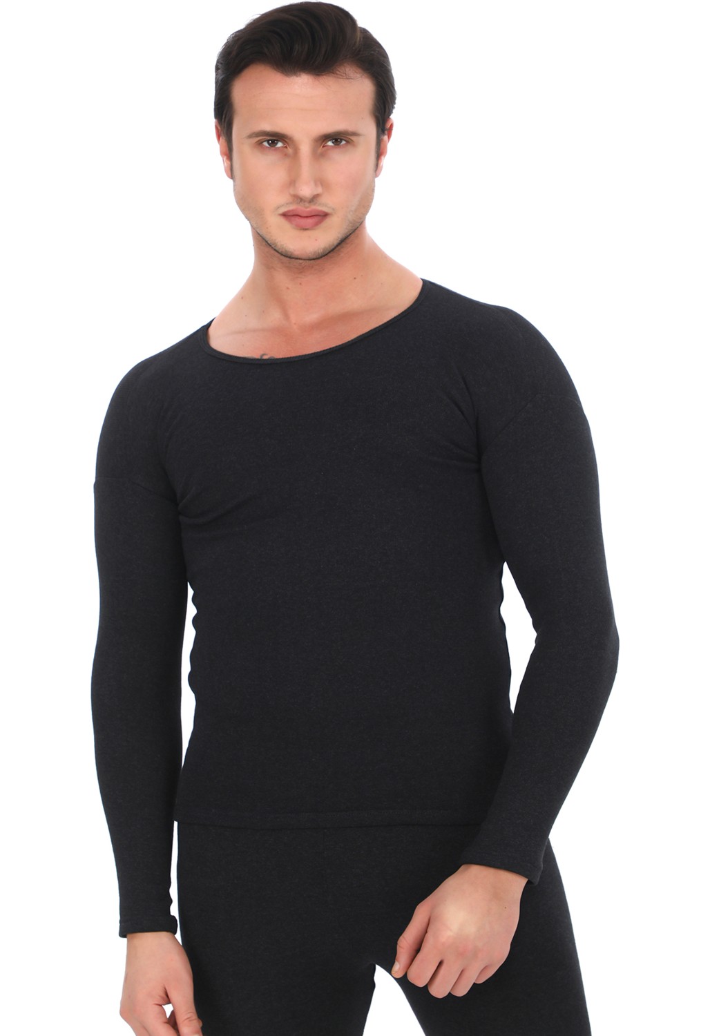 Sauna Suit Unisex Siyah Termal İçlik Takım , Kışlık Sıcak Tutan Alt Üst Termal Takım görsel 2