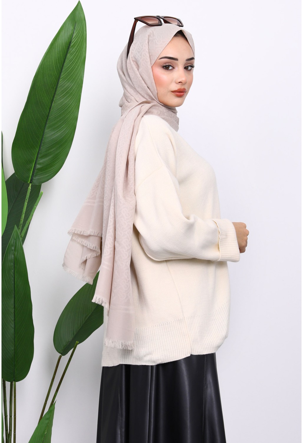 İmaj Butik Antrasit Bisiklet Yaka Yumuşak Dokulu Oversize Triko Kazak görsel 8