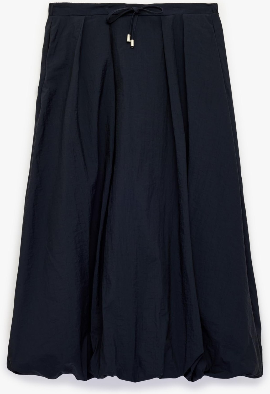 Aesco Loose Fit Beli Bağlamalı Cepli Paraşüt Kumaş Midi Balon Etek görsel 5