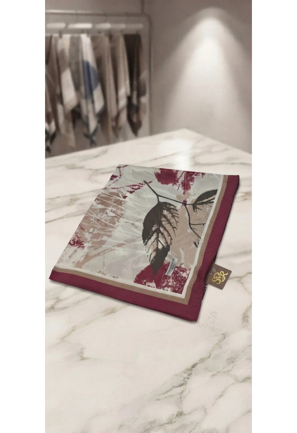 Flora Tekstil Desenli Bambu Kraş Şal görsel 2