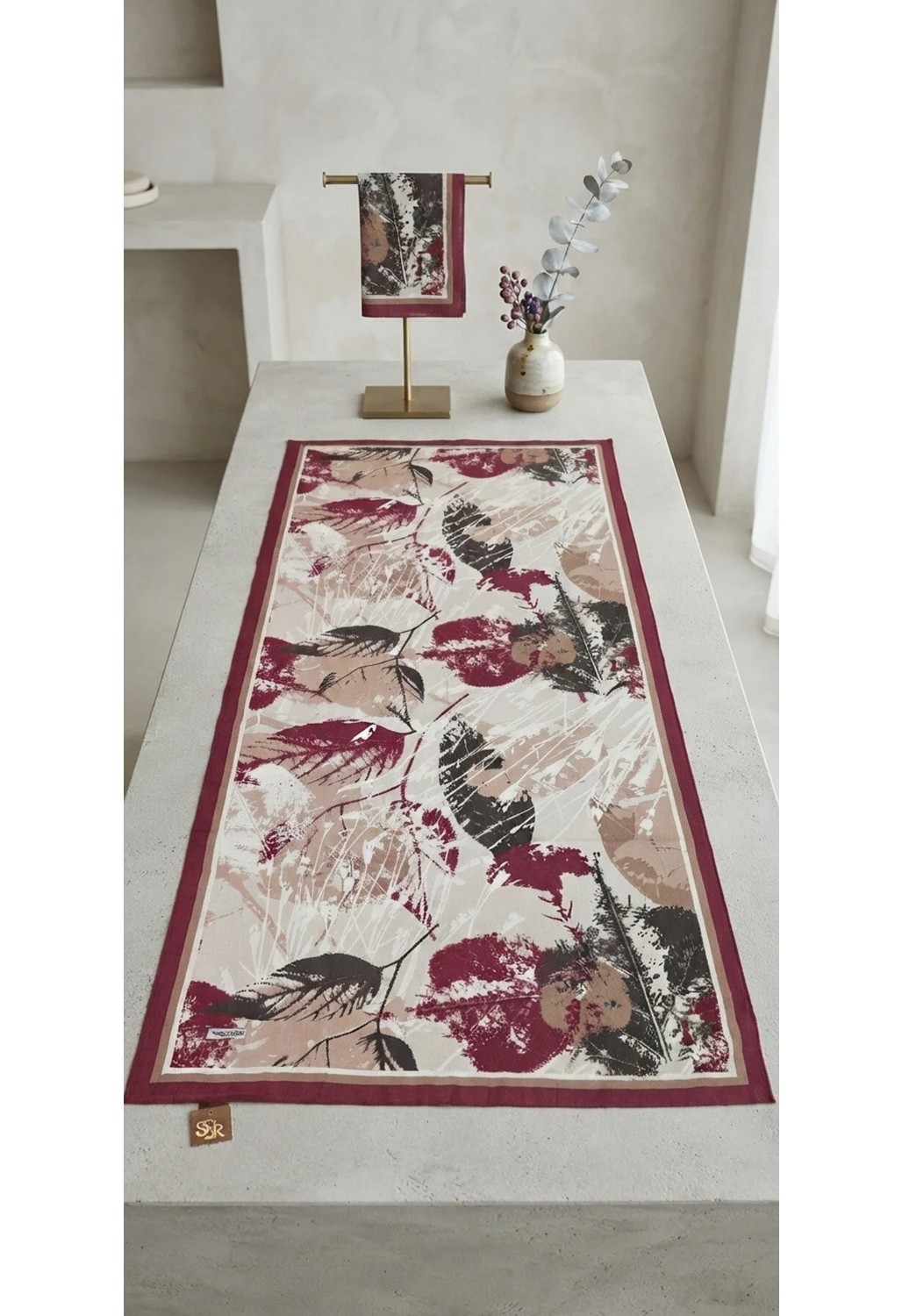 Flora Tekstil Desenli Bambu Kraş Şal görsel 3
