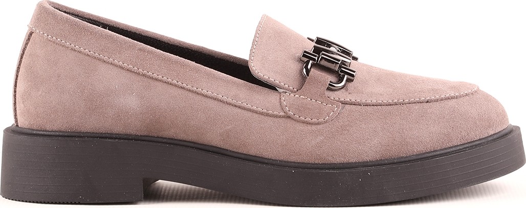 Libero L04.514 Hakiki Süet Toka Aksesuarlı Kalın Taban Kadın Comfort Loafer görsel 2