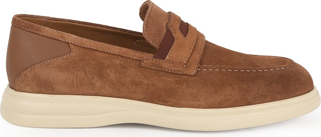 Libero L6020 Taba Hakiki Süet Ultra Hafif Eva Taban Erkek Penny Loafer Casual Ayakkabı görsel 2