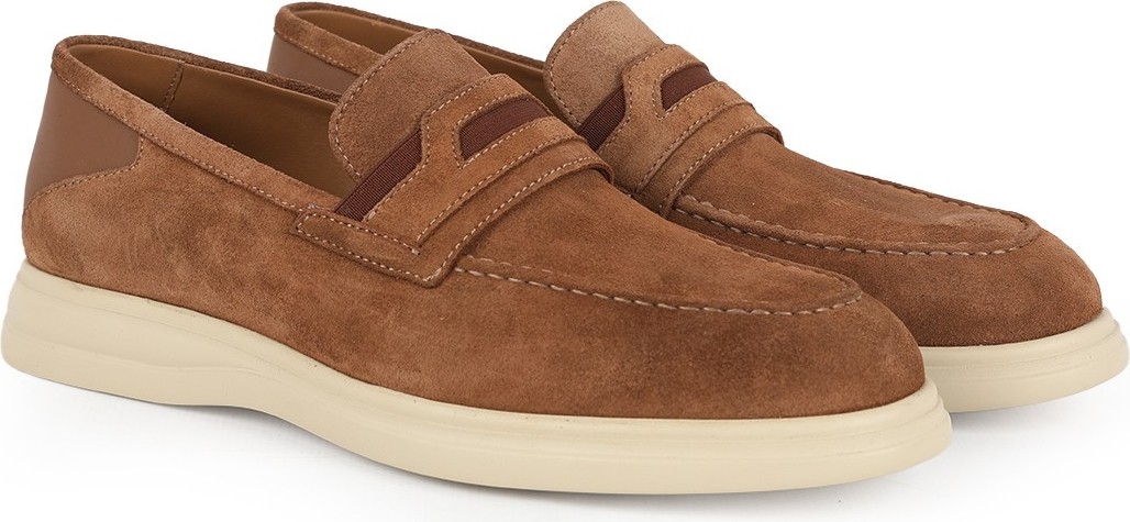 Libero L6020 Taba Hakiki Süet Ultra Hafif Eva Taban Erkek Penny Loafer Casual Ayakkabı görsel 3