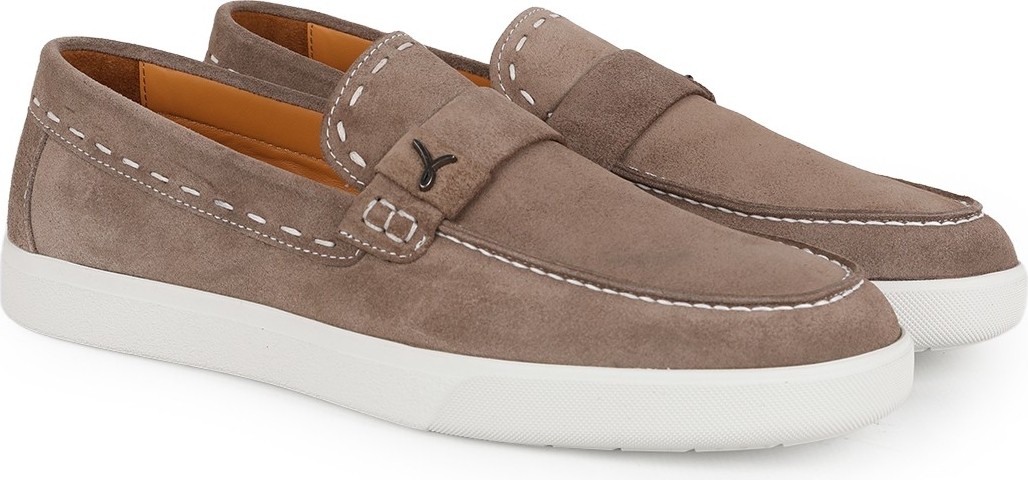 LBR H1128 Hakiki Süet Deri Metal Aksesuarlı Darbe Emici Esnek Taban Erkek Comfort Casual Sneaker Loafer görsel 7
