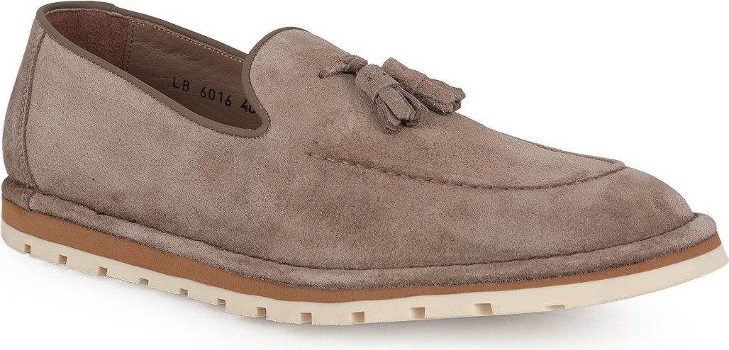 Libero L6016 Hakiki Süet Deri Püskül Aksesuarlı Dişli Taban Erkek Casual Mokasen Loafer