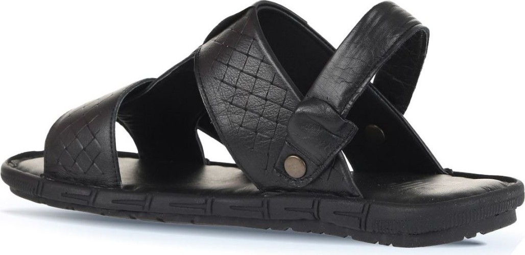 Bueno Shoes Siyah Baskılı Deri Erkek Sandalet 25MS1411 25MS1411 görsel 4