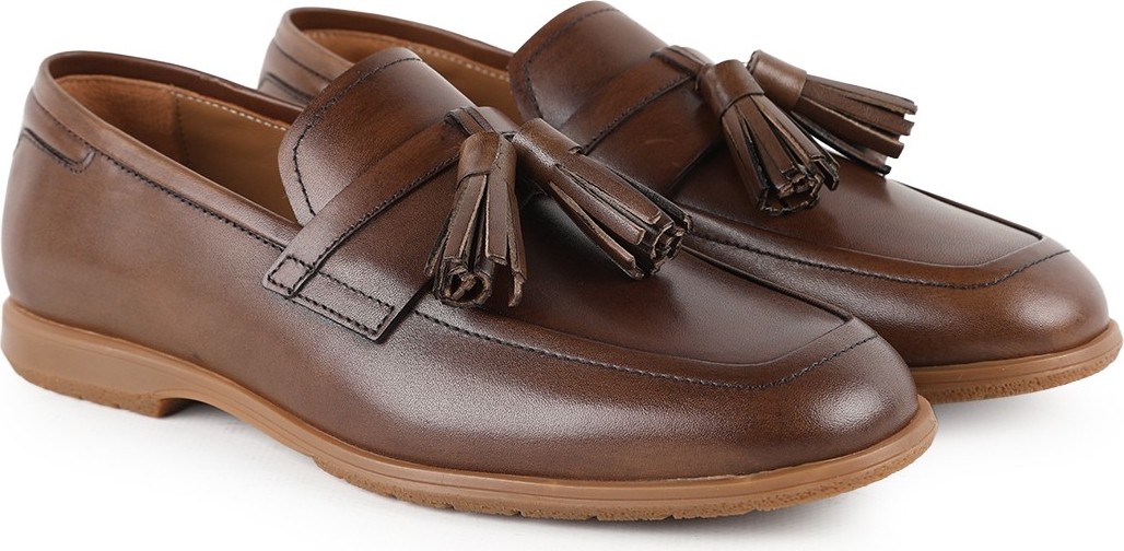 Libero Erkek Hakiki Deri Püsküllü Loafer Ayakkabı Kauçuk Taban Günlük Klasik Model L6022 görsel 3