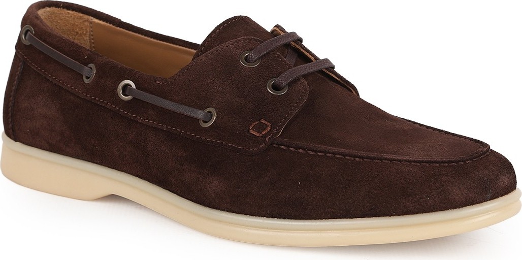 Libero L6035 Kahverengi Hakiki Süet Bağcık Detaylı Termo Taban Erkek Casual Loafer