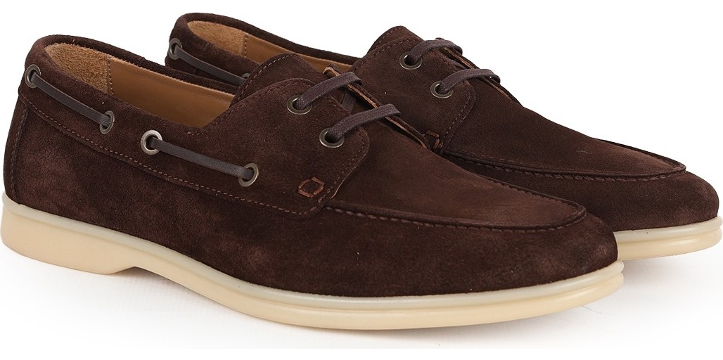 Libero L6035 Kahverengi Hakiki Süet Bağcık Detaylı Termo Taban Erkek Casual Loafer görsel 3