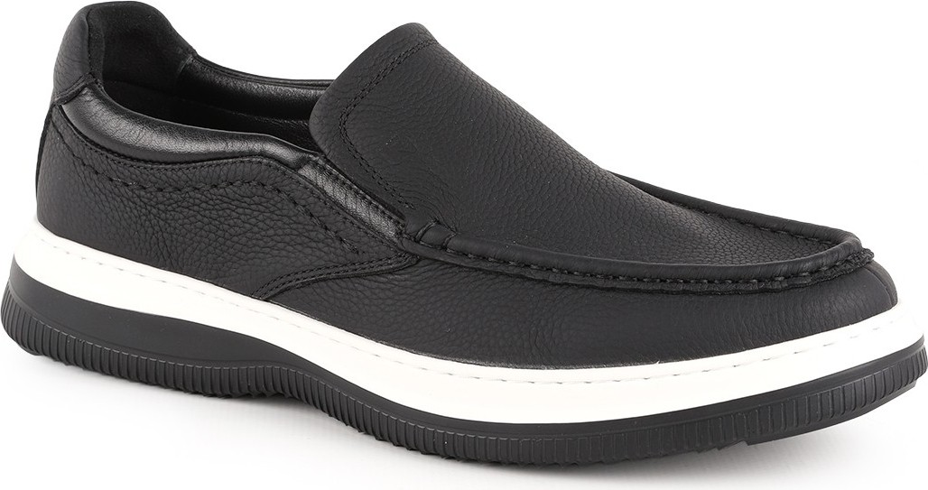 LBR Libero Lbr H1094 Hakiki Antik Deri U-Burun Dikişli Yan Lastikli Ultra Hafif Taban Erkek Casual Comfort Ayakkabı görsel 2