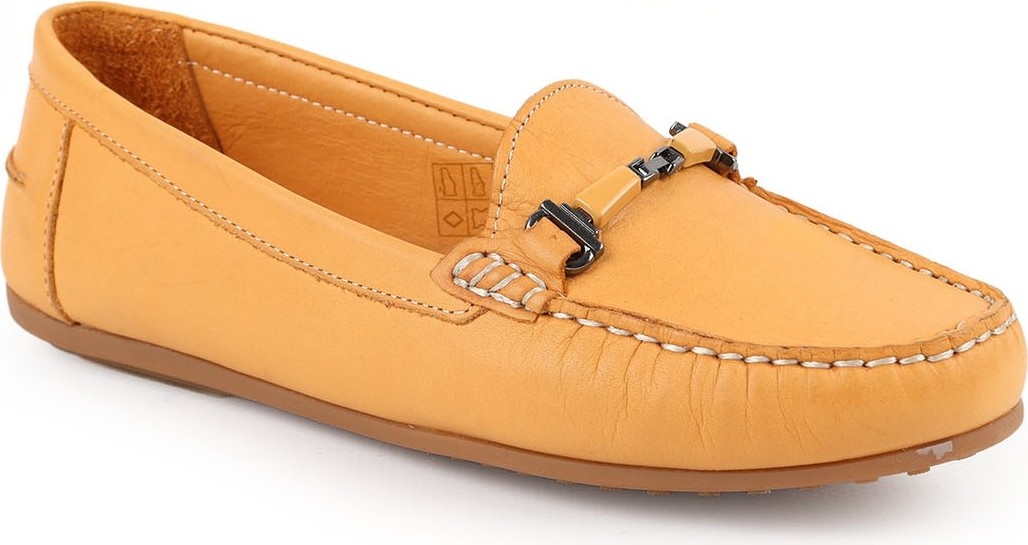 Libero L081.25701-24Y Hakiki Deri Antik Metal Tokalı El Dikişli Esnek Termo Taban Kadın Loafer Mokasen