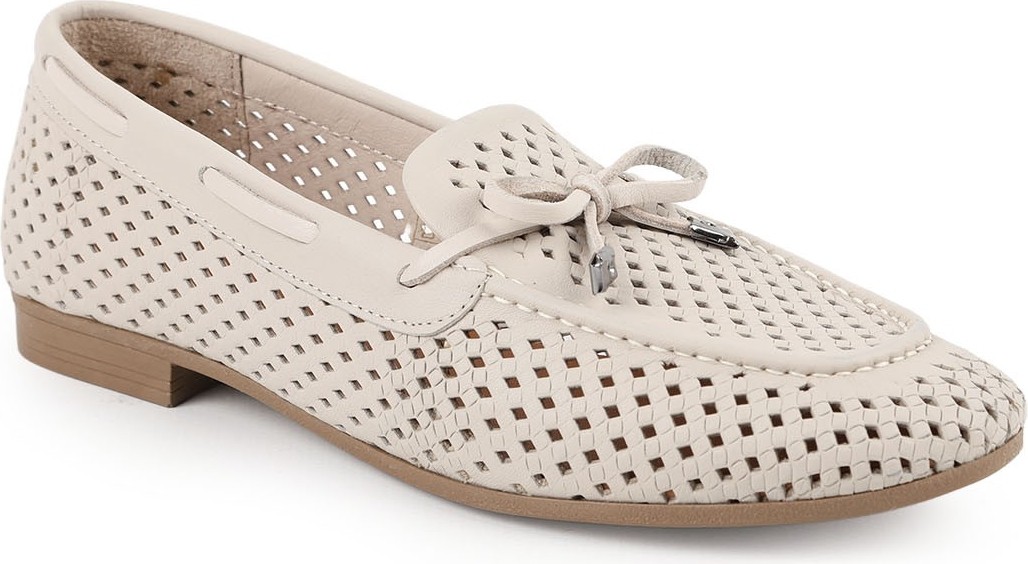Libero L081.25218 Hakiki Deri Lazer Delikli Metal Uçlu Fiyonklu Esnek Termo Taban Kadın Comfort Loafer Babet görsel 5