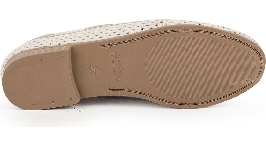 Libero L081.25218 Hakiki Deri Lazer Delikli Metal Uçlu Fiyonklu Esnek Termo Taban Kadın Comfort Loafer Babet görsel 8