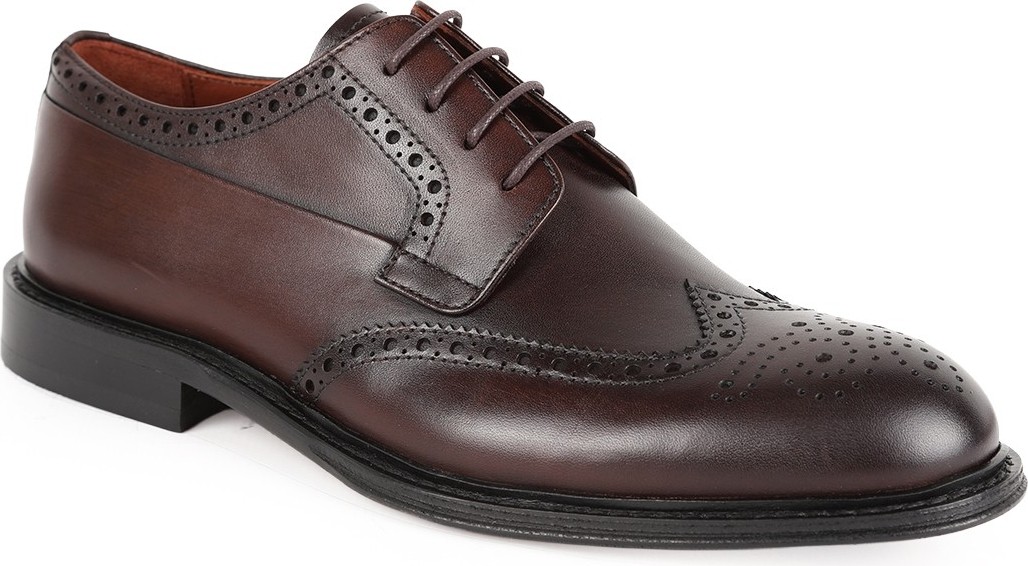 Libero L5233 Hakiki Deri Wingtip Brogue Detaylı Kösele Taban Erkek Klasik Ayakkabı görsel 5