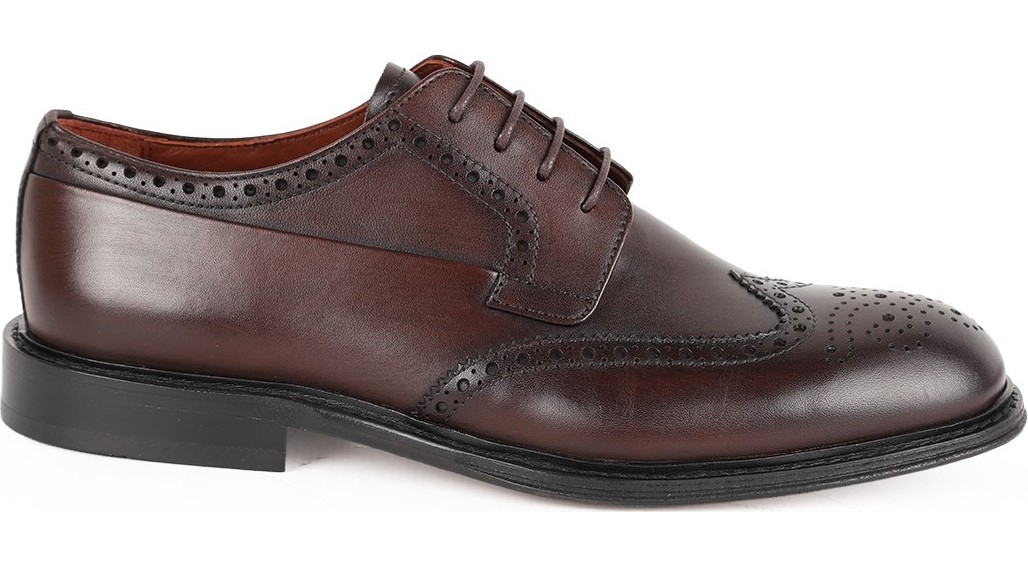 Libero L5233 Hakiki Deri Wingtip Brogue Detaylı Kösele Taban Erkek Klasik Ayakkabı görsel 6