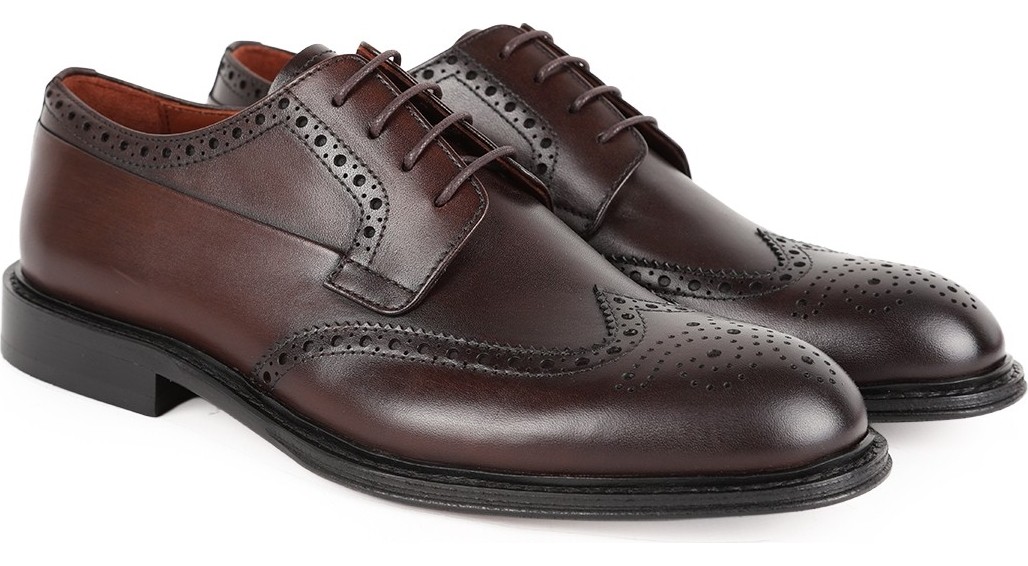 Libero L5233 Hakiki Deri Wingtip Brogue Detaylı Kösele Taban Erkek Klasik Ayakkabı görsel 7