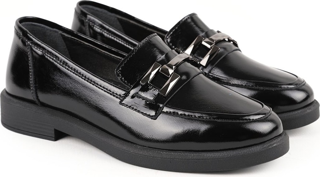 Libero L04.702 Hakiki Rugan Deri Füme Metal Tokalı Hafif Termo Light Taban Kadın Loafer Ayakkabı görsel 3