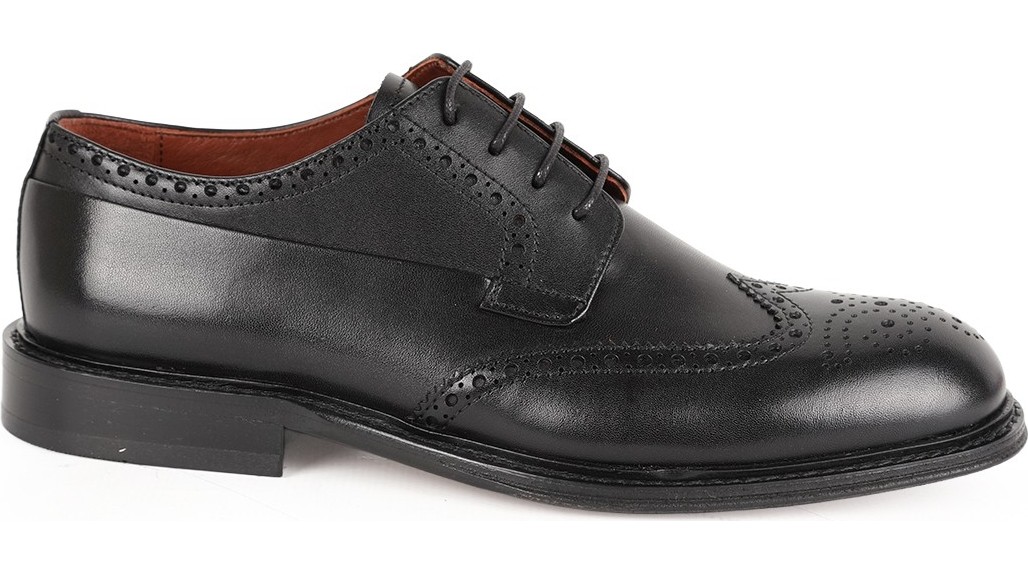 Libero L5233 Hakiki Deri Wingtip Brogue Detaylı Kösele Taban Erkek Klasik Ayakkabı görsel 2
