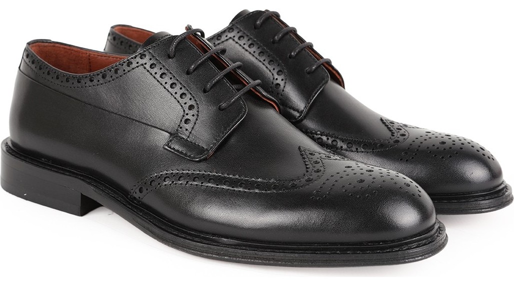 Libero L5233 Hakiki Deri Wingtip Brogue Detaylı Kösele Taban Erkek Klasik Ayakkabı görsel 3