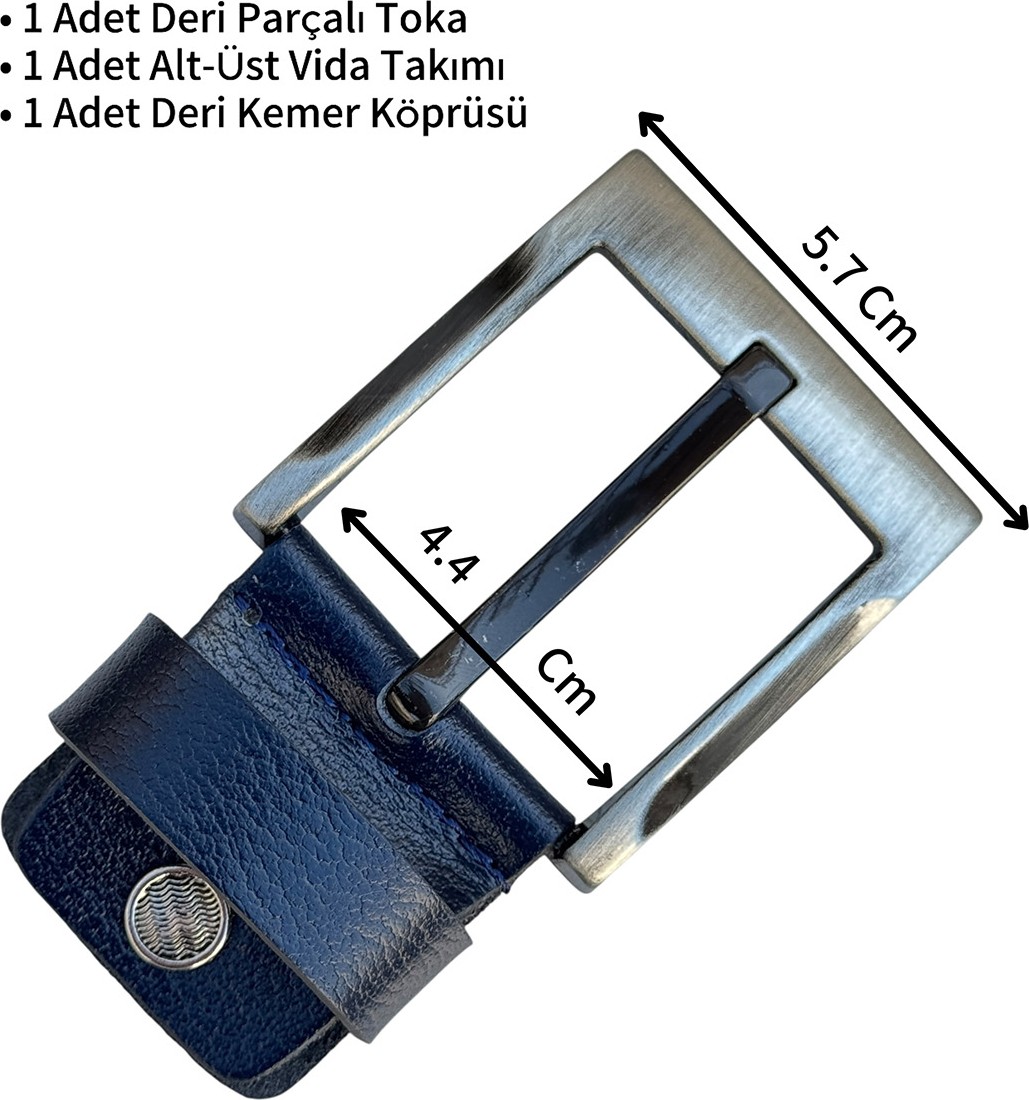 Süzer Deri 4.5 Cm. Yedek Kemer Tokası Vidalı Deri Taba görsel 5