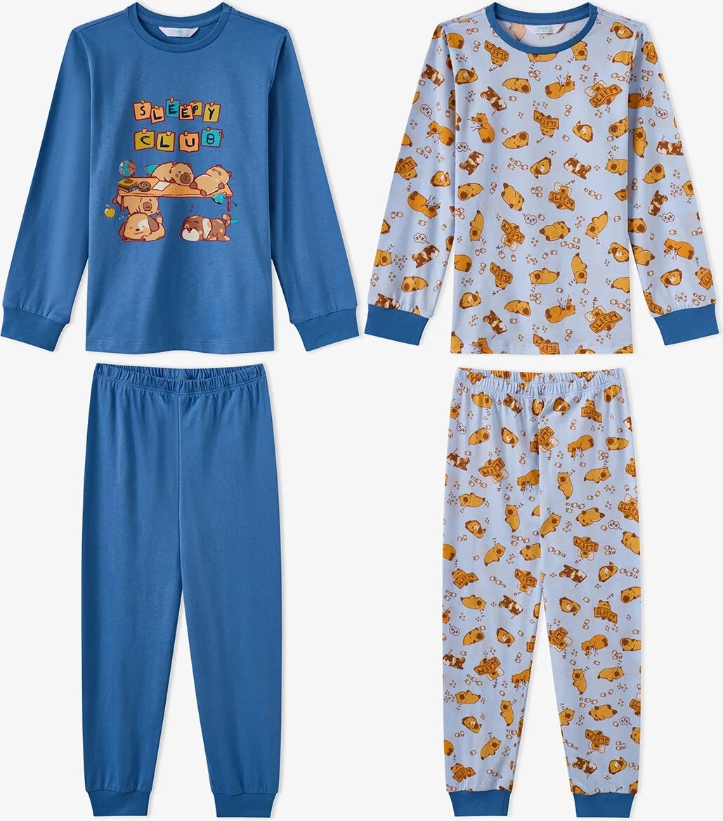 Penti Erkek Çocuk Mavi Sleepy Club Pamuklu Uzun Kollu 2'li Pijama Takımı
