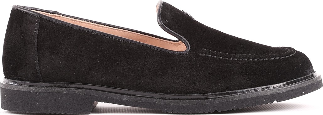 Libero L039.15104 Hakiki Süet Deri Yuvarlak Burun Metal Logo Detaylı Esnek Taban Kadın Comfort Casual Loafer Ayakkabı görsel 2