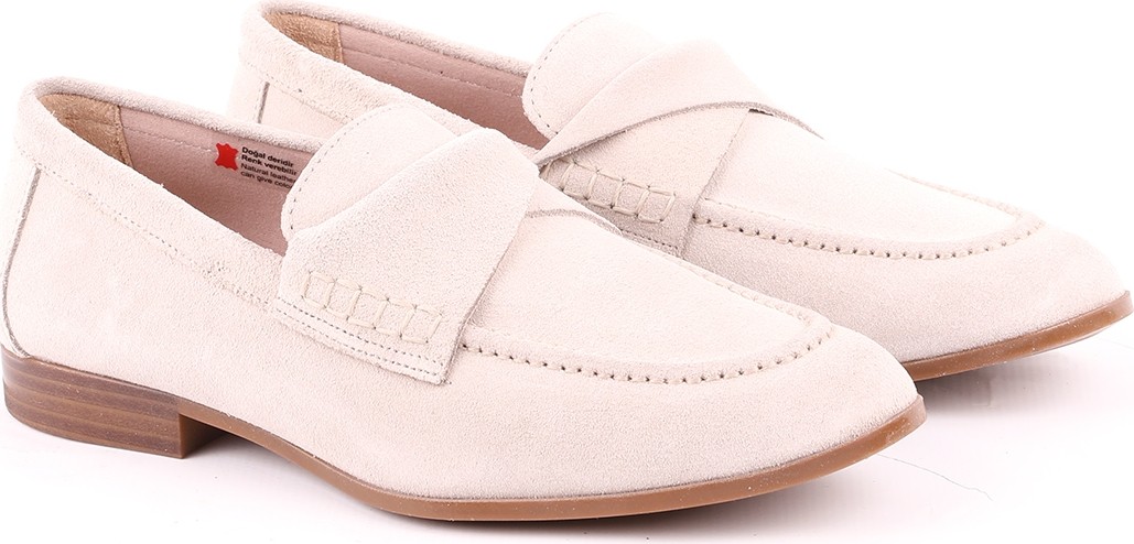 Libero L039.15305 Hakiki Nubuk Deri Apron Dikişli Geniş Bantlı Termo Taban Kadın Comfort Casual Loafer Ayakkabı görsel 3