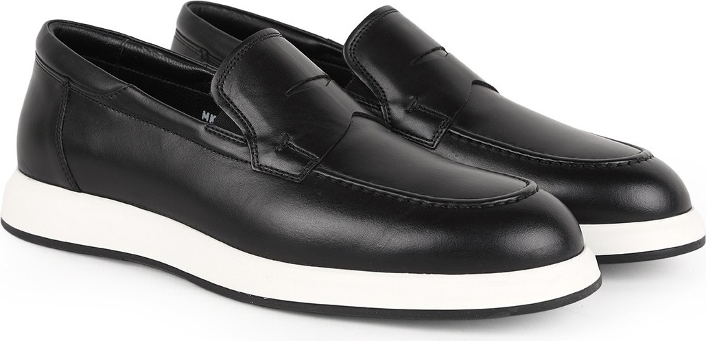 LBR H1028 Ea Elbr H1028 Hakiki Deri Maske Detaylı Şok Emici Esnek Taban Erkek Comfort Casual Loaferva Antik Kahve-Beyaz görsel 7