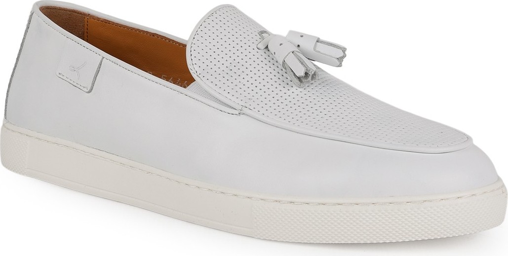 Libero L5646 Hakiki Deri Püskül Detaylı Hava Delikli Kalın Taban Erkek Casual Sneaker Loafer