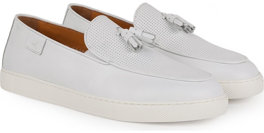 Libero L5646 Hakiki Deri Püskül Detaylı Hava Delikli Kalın Taban Erkek Casual Sneaker Loafer görsel 3