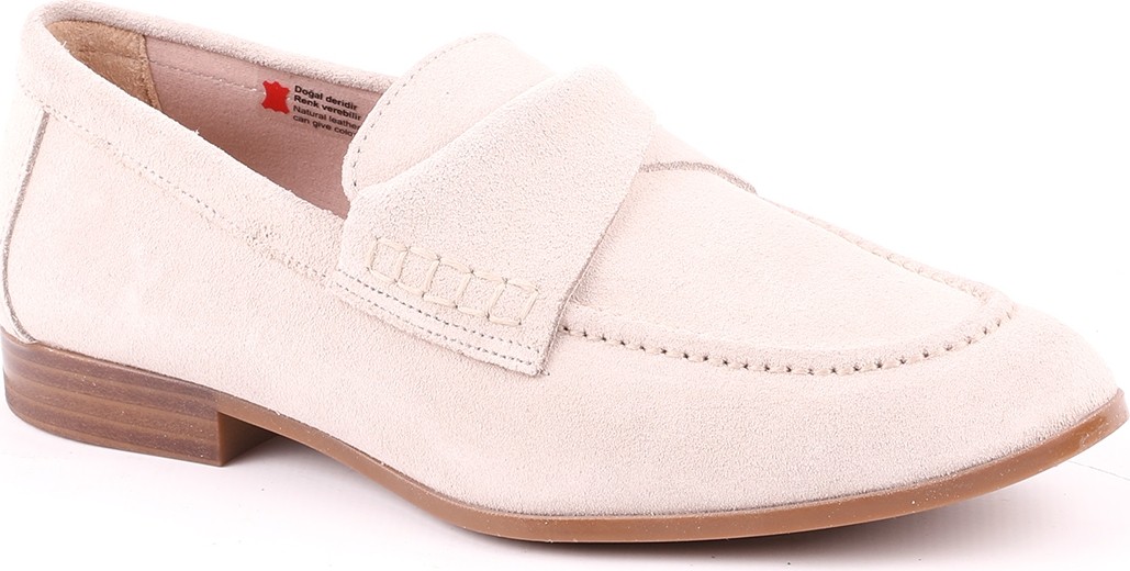 Libero L039.15305 Hakiki Nubuk Deri Apron Dikişli Geniş Bantlı Termo Taban Kadın Comfort Casual Loafer Ayakkabı