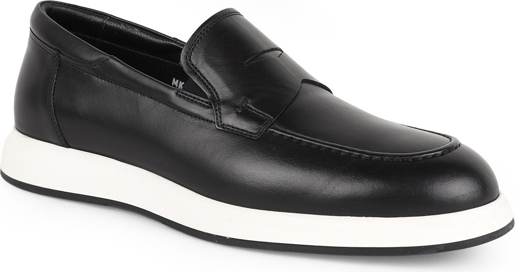 LBR H1028 Ea Elbr H1028 Hakiki Deri Maske Detaylı Şok Emici Esnek Taban Erkek Comfort Casual Loaferva Antik Kahve-Beyaz görsel 5