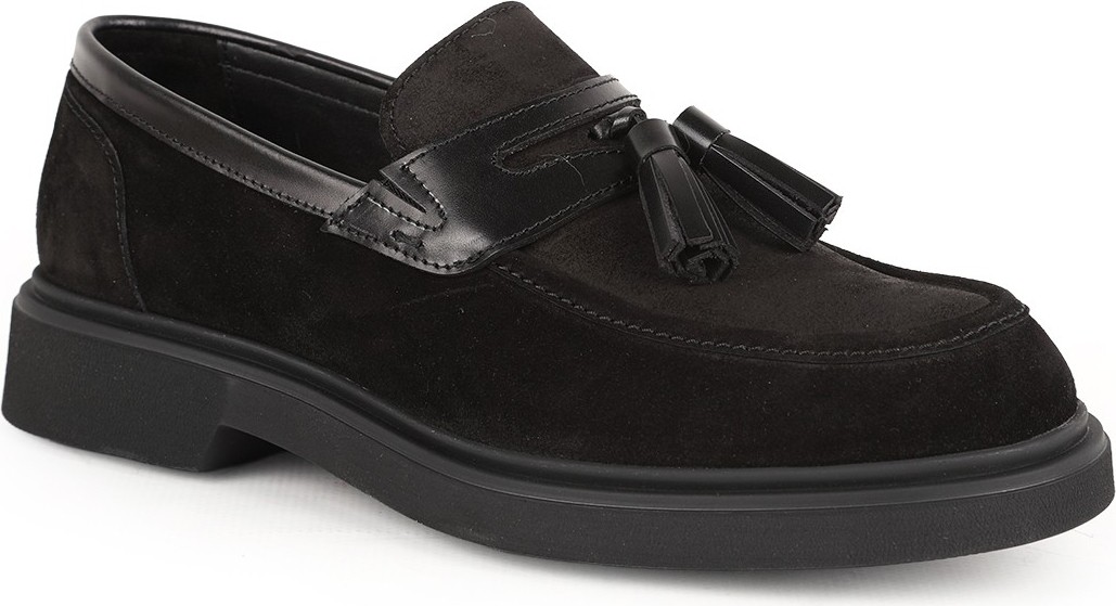 Libero L6097 Hakiki Süet Deri Püskül Detaylı Şok Emici Kalın Taban Erkek Casual Loafer